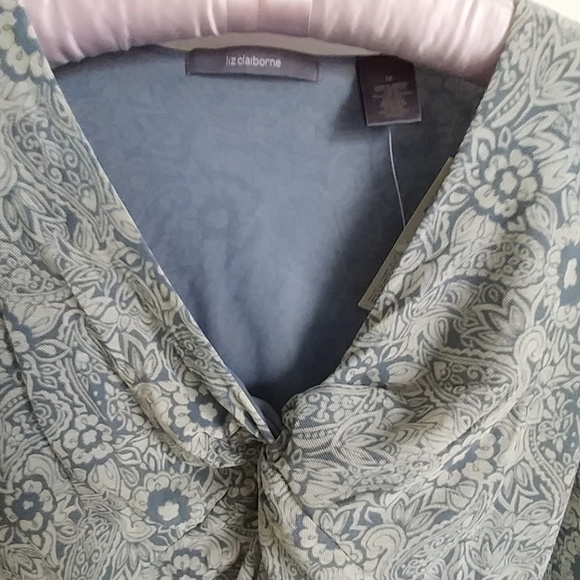 Liz Claiborne 3/4 sleeve print top - Picture 2 of 7